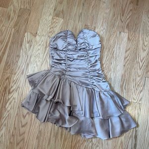 DO+BE Champagne mini dress; small; great condition; super cute and trendy